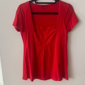 HUGO Vibrant Red Short Sleeve Top